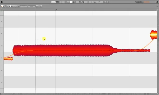 Melodyne tuning screen